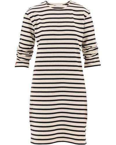 Tory Burch "Striped Cotton Dress With Eight - Black