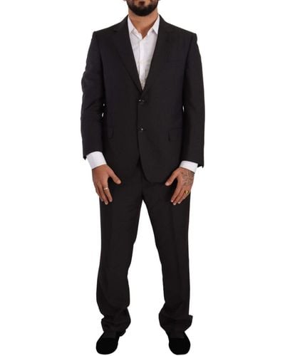 Domenico Tagliente Doico Tagliente Dark Grey Single Breasted Formal Suit - Black