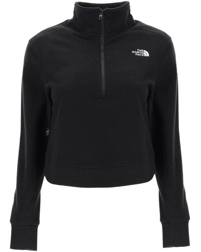 The North Face Glacer Cropped Fleece Sweatshirt - Black