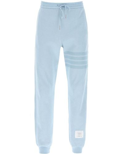 Thom Browne 4 Bar Sweatpants In Cotton Knit - Blue