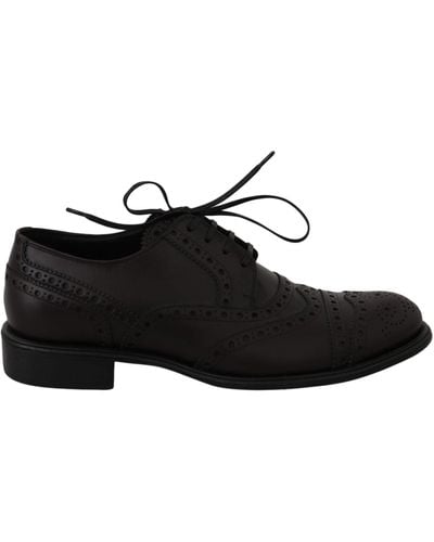 Dolce & Gabbana Dolce Gabbana Black Leather Wingtip Oxford Dress Shoes