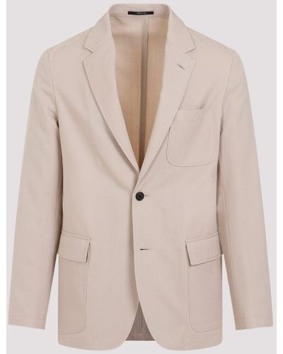 Dunhill Brown Biscuit Wool Convertible Jacket - Natural