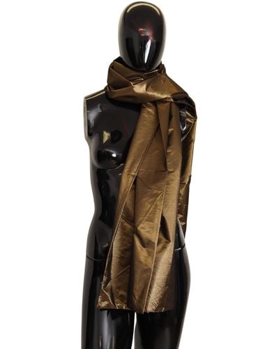 Dolce & Gabbana Elegant Metallic Bronze Scarf - Black