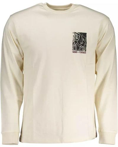 Vans Sleek Cotton Long Sleeve Round Neck Tee - Natural