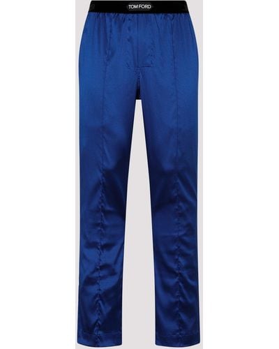 Tom Ford Ocean Blue Silk Pijama Trousers