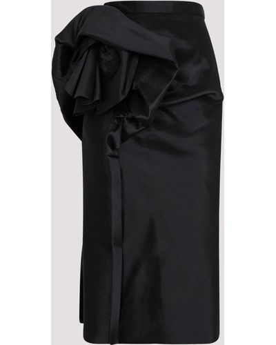 Maison Margiela Black Draped Midi Skirt