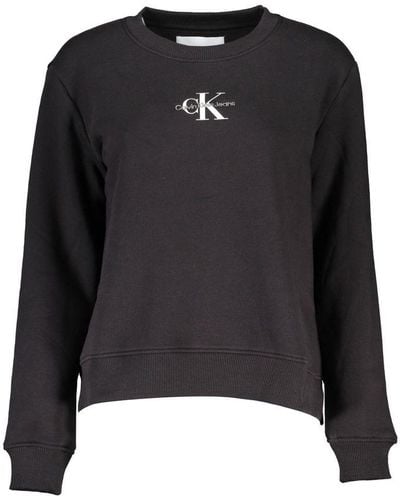 Calvin Klein Elegant Long Sleeve Fleece Sweatshirt - Black