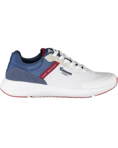 Carrera White Polyester Sneaker - Blue