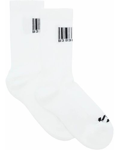 VTMNTS Barcode Logo Sports Socks - White