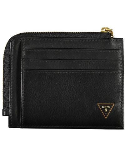 Guess Sleek Leather Wallet With Rfid Block - Black