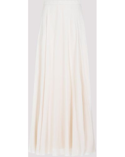 Ralph Lauren Collection Ivory Maguire Maxi Full Skirt - White
