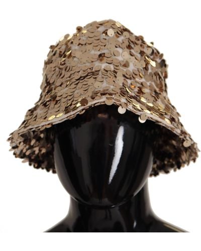 Dolce & Gabbana Elegant Sequined Bucket Hat - Black