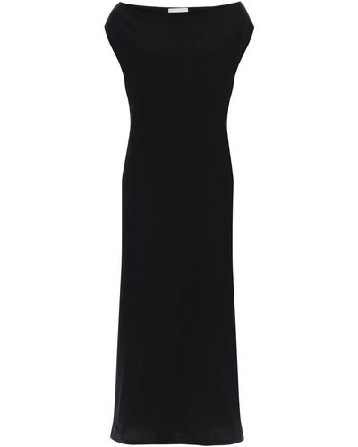 Loulou Studio Long Organic Cotton Martial Dress - Black