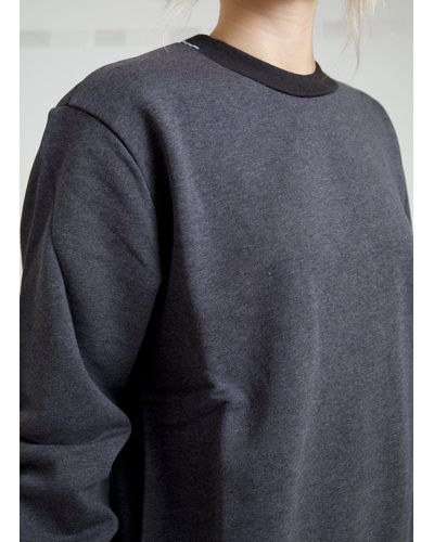 Dolce & Gabbana Dark Gray Cotton Crew Neck Pullover Sweater - Blue