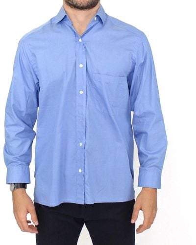 Ermanno Scervino Dapper Cotton Dress Shirt For - Blue