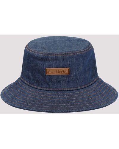 Acne Studios Indigo Blue Cotton Bucket Hat