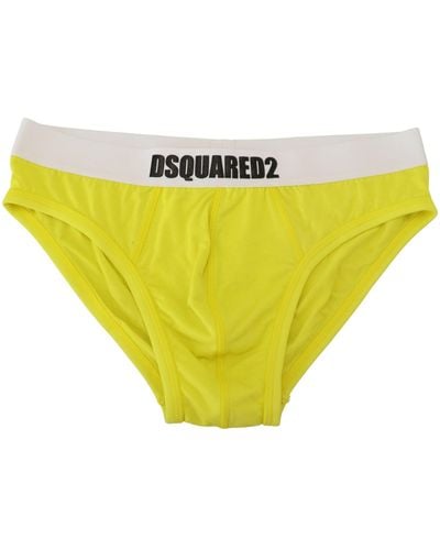 DSquared² Yellow White Logo Modal Stretchbrief Underwear