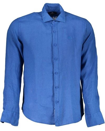 La Martina Blue Linen Shirt