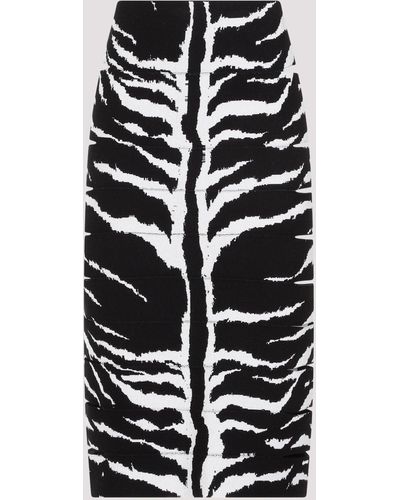 Alaïa White And Black Zebra Viscose Pencil Skirt