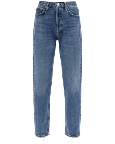 Agolde Straight Leg Jeans From The 90'S With High Waist - Blue