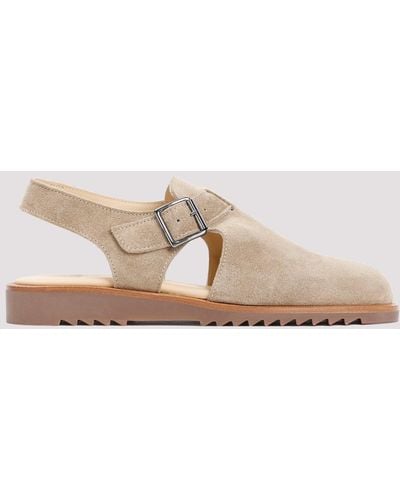 Paraboot Beige Adriatic Suede Leather Sandals - Natural