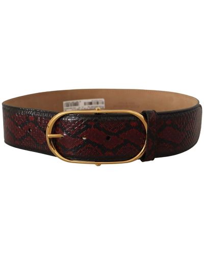 Dolce & Gabbana Elegant Python Leather Belt With Buckle - Black