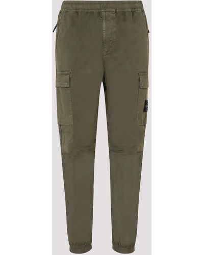 Stone Island Olive Green Tapered Trousers