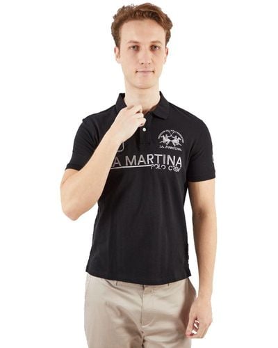 La Martina Cotton Polo Shirt - Black