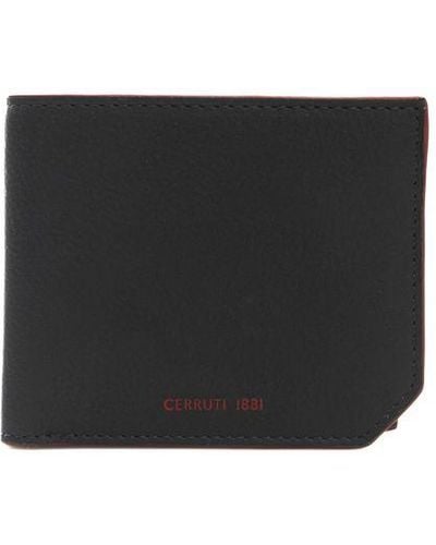 Cerruti 1881 Blue Calf Leather Wallet - Black