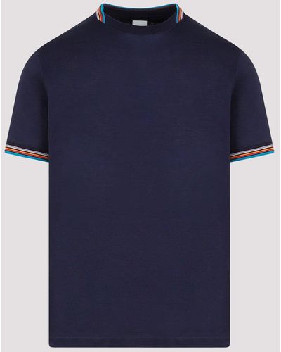 Paul Smith Navy Righe Cotton T - Blue
