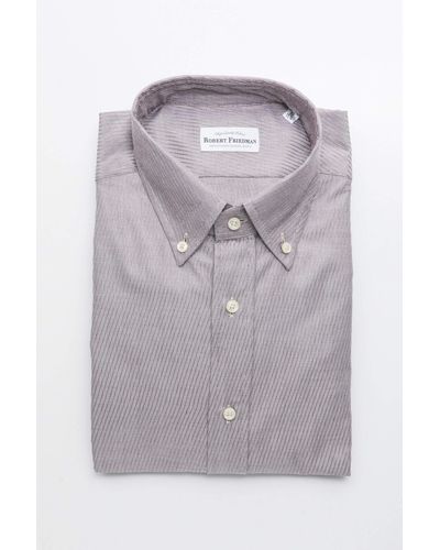 Robert Friedman Cotton Button Down Shirt - Grey