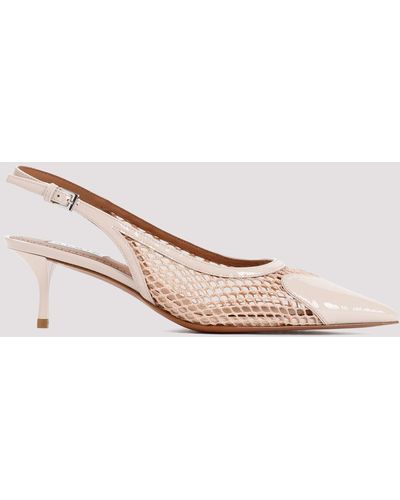 Alaïa Nude Clair Beige Patent Leather Slingback 55 Court Shoes - Pink