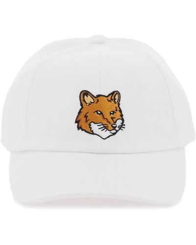 Maison Kitsuné Fox Head Baseball Cap - White