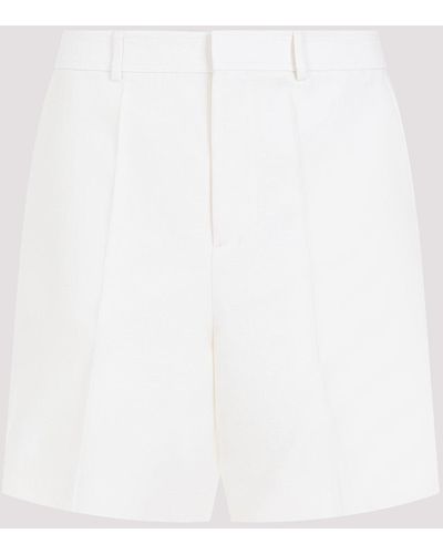 Valentino Ivory Wool And Silk Shorts - White