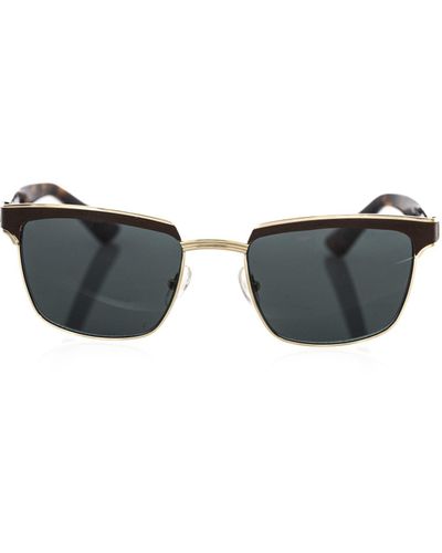 Frankie Morello Elegant Clubmaster Shaded Lens Sunglasses - Black