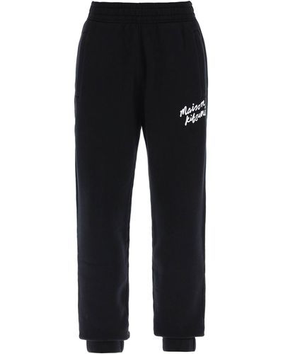Maison Kitsuné "Sporty Pants With Handwriting - Black