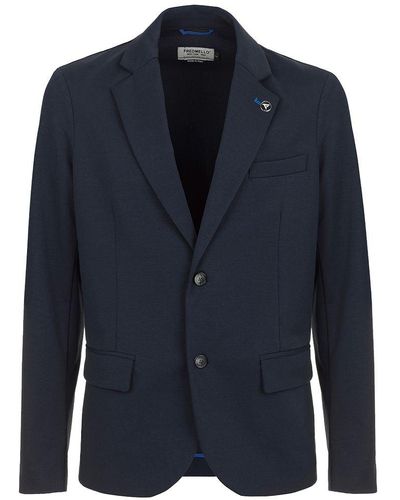 Fred Mello Blue Cotton Blazer