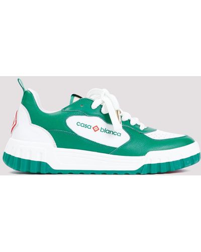 Casablancabrand Green And White Tennis Court Sneakers