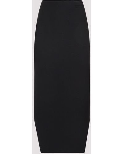 Givenchy Black Wool Front Kick Skirt