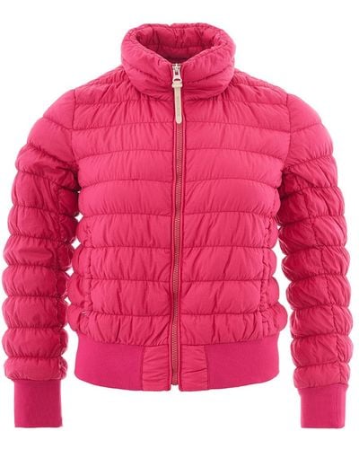 Woolrich Pink Bomber Jacket With Zip Closure Polyamide