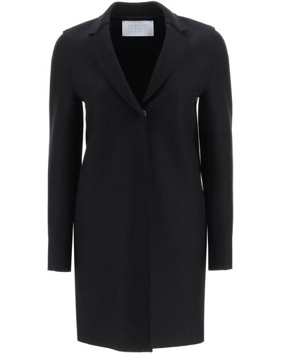 Harris Wharf London Cocoon Coat In Pressed Wool - Black