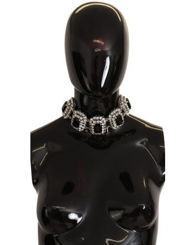 Dolce & Gabbana Elegant Crystal Choker Necklace - Black
