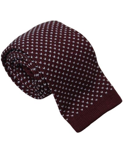 Lanvin Dotted Classic Neck Adjustable Silk Tie - Red