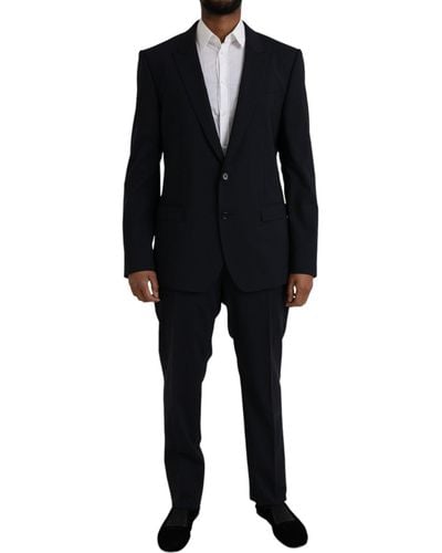 Dolce & Gabbana Martini Wool Formal 2 Piece Suit - Black