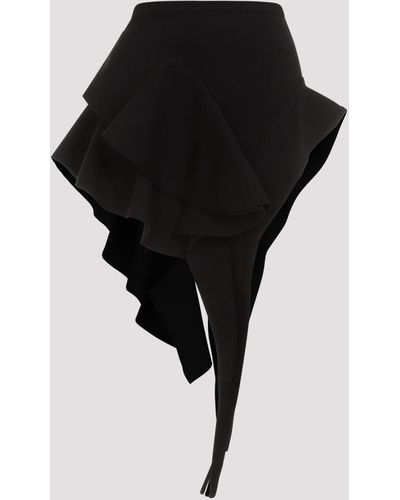 Mugler Black Viscose Mini Skirt