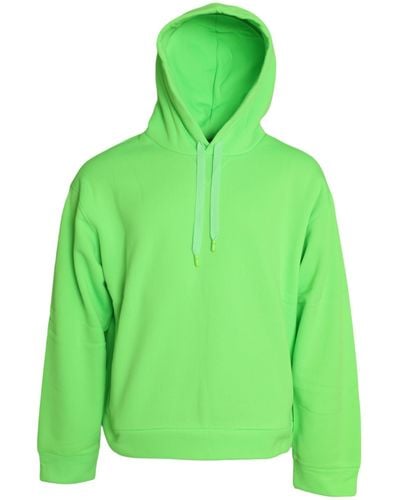 Dolce & Gabbana Neon Hooded Top Pullover Sweater - Green