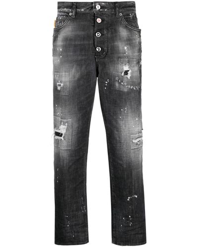 DSquared² Distressed Tapered Jeans - Grey