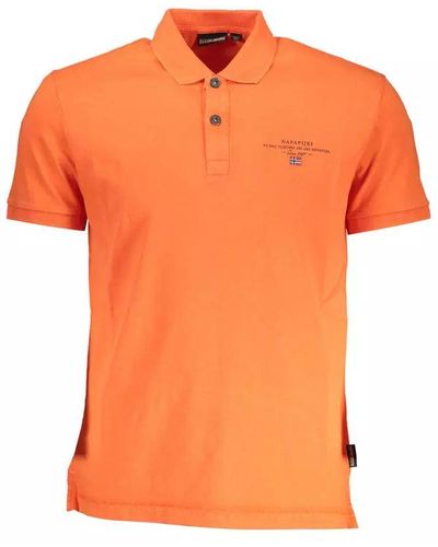 Napapijri Pink Cotton Polo Shirt - Orange