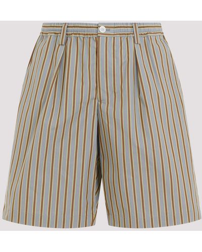 Marni Mercury Grey Cotton Drawstring Bermuda Trousers