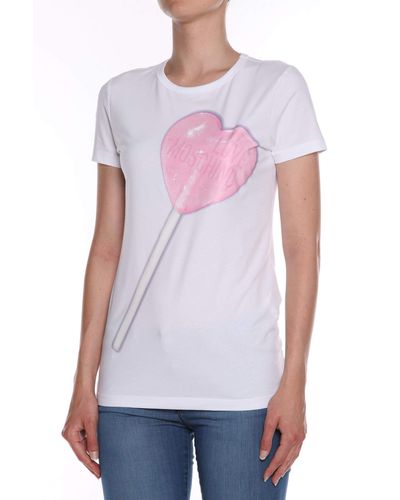 Love Moschino Chic Graphic Cotton Tee For Her - White